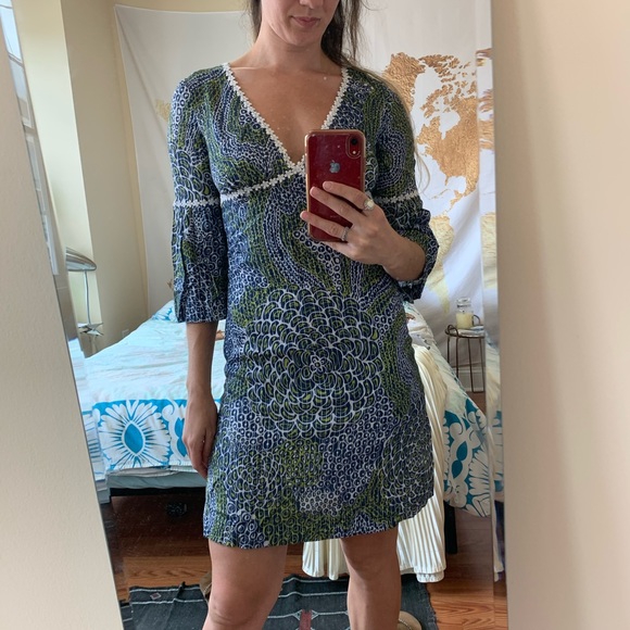 3 for $25 - Trina turk silk paisley dress small 0 - Picture 4 of 12